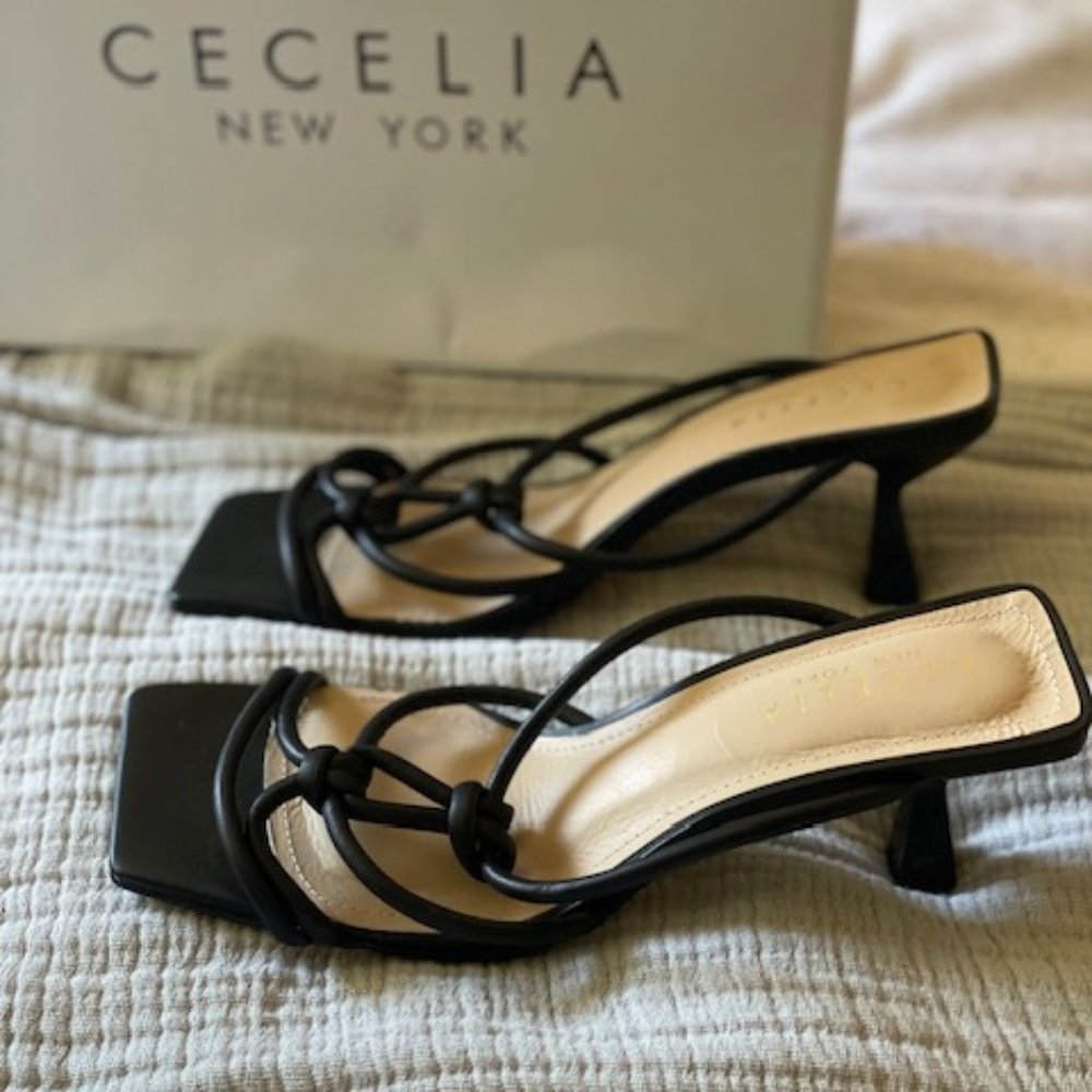 Black Strappy Slip On Low Heels - Anthropologie